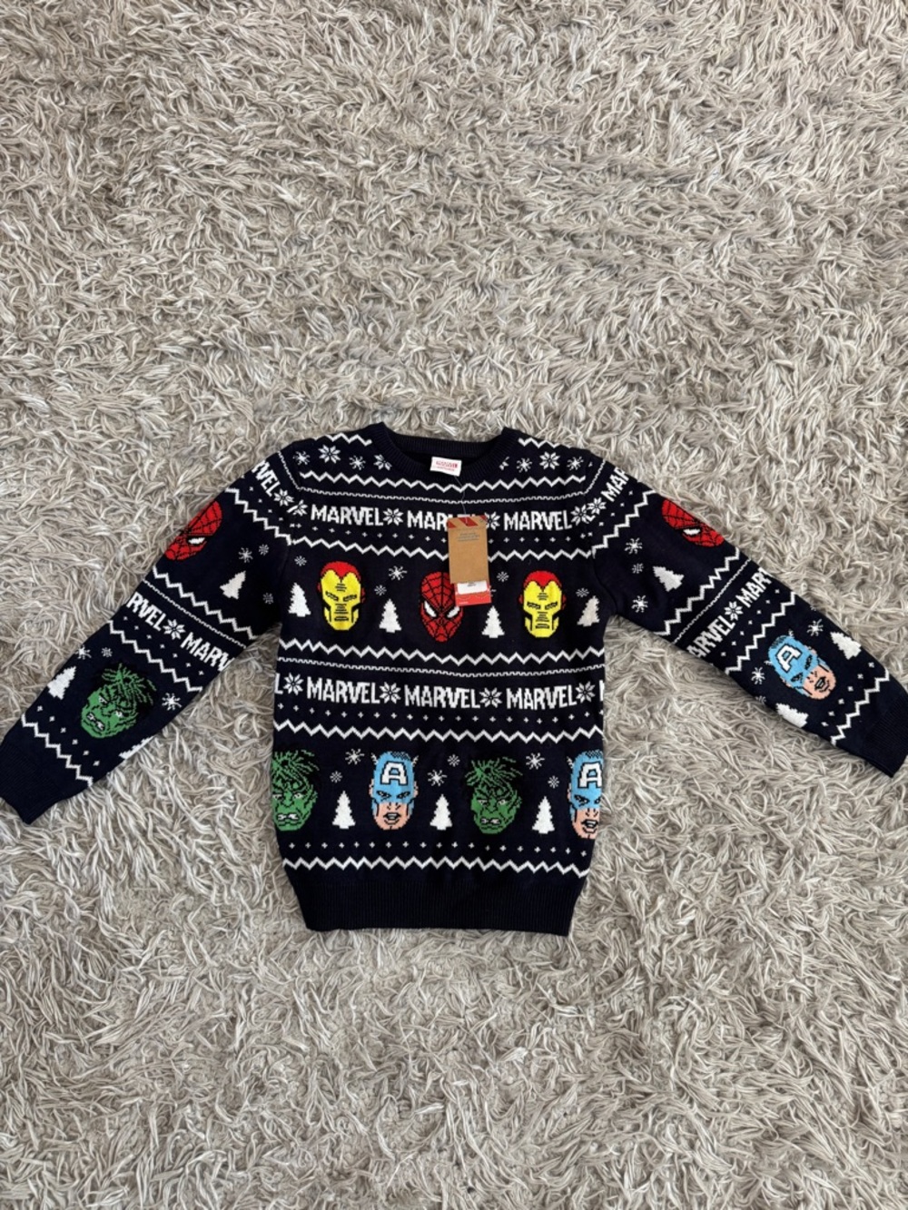 Marvel Navy Blue Character Holiday Sweater